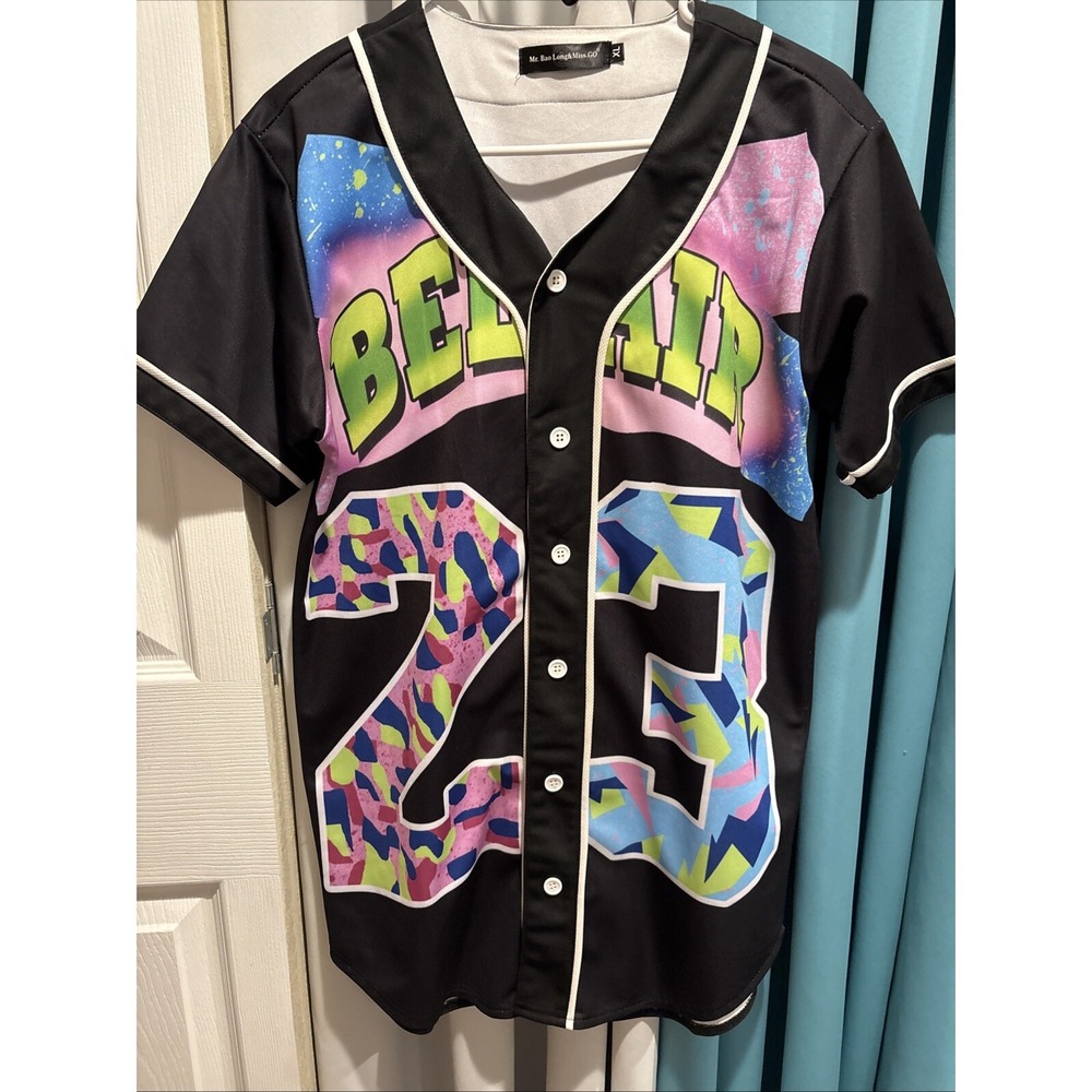Baseball Custom Jersey Men's Fresh Prince of Bel Air Black Size XL
